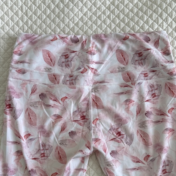 Pink Varley Watercolor Leaf Print High-Waist Leggings - Picture 2 of 4